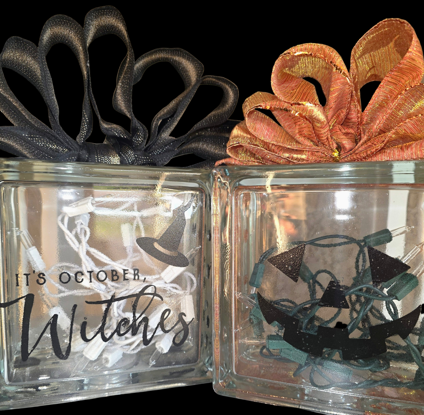 Halloween Glass Light Up Box - Witch