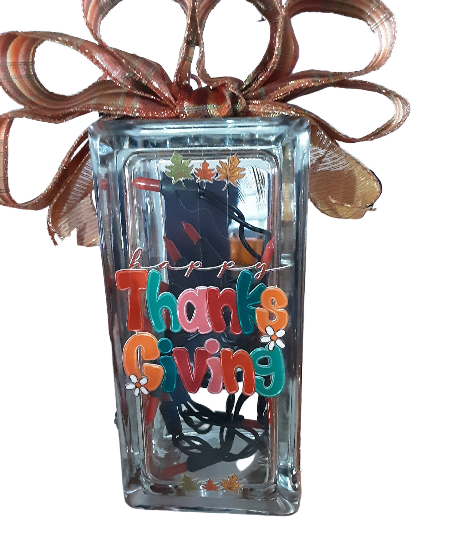 Thanksgiving Lite-Up Glass Box