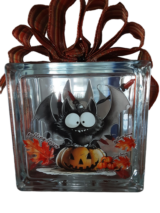 Halloween-Bat- LiteUp Glass Box