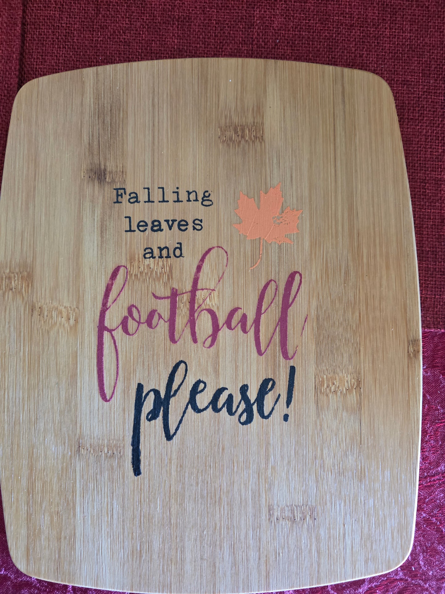 Wood Cutting Board-Football-Medium