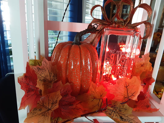 Thanksgiving Lite Up Glass Box