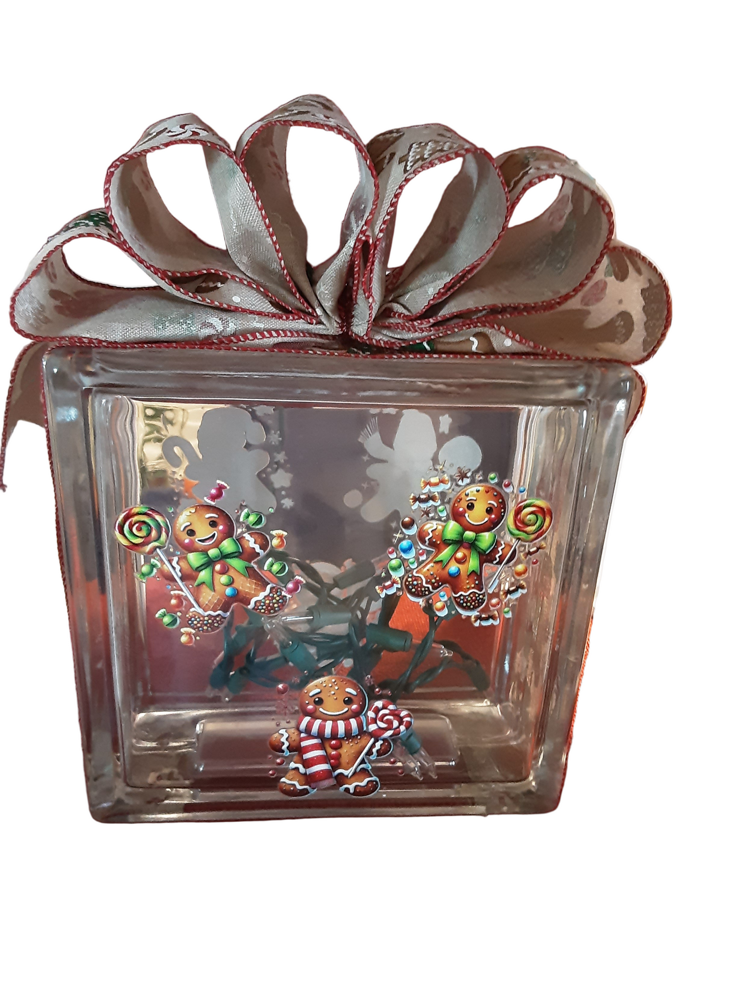 Gingerbread Glass Lite-Up Box