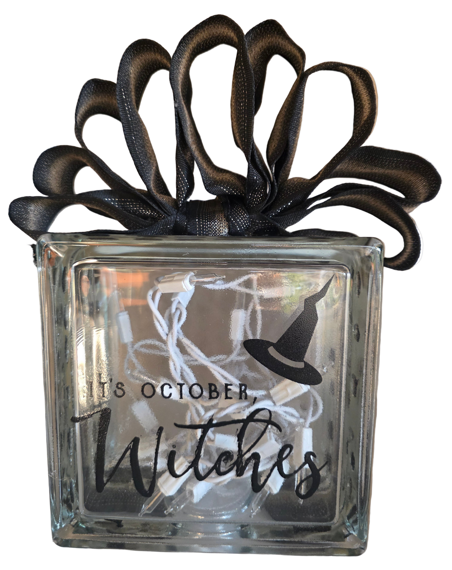 Halloween Glass Light Up Box - Witch
